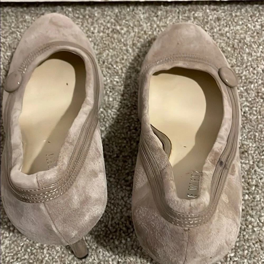 Nine West Taupe Heels Classic Suede Pumps